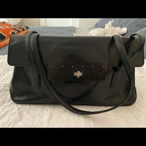 Black leather Monsac purse